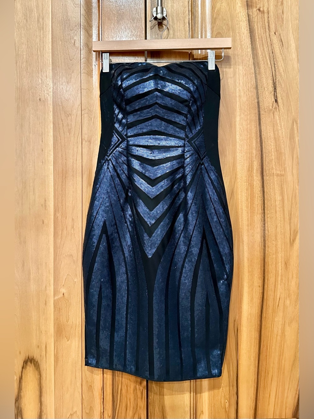 NWT Lipsy London by Michelle Keegan Micro-Sequined Strapless Dress, 4